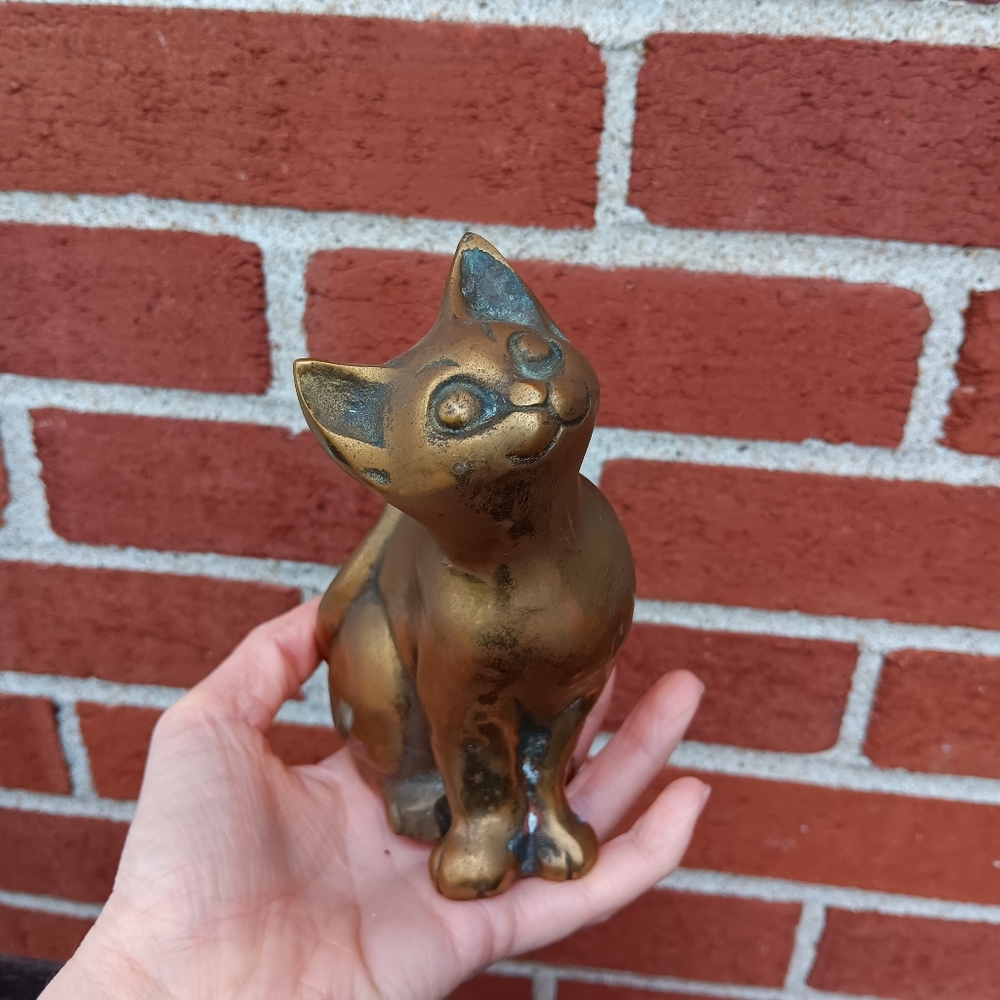Vintage Brass Cat Figure